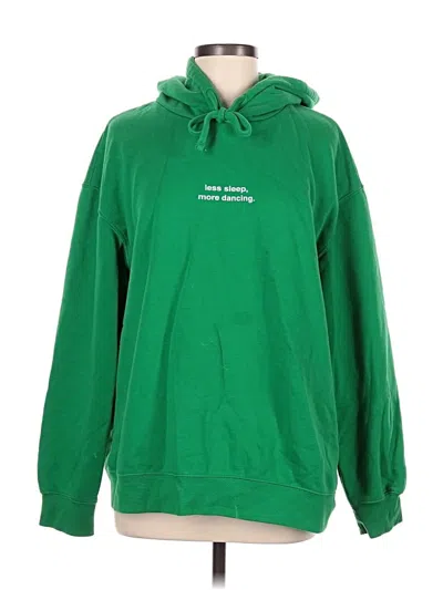 Pre-owned Zara Pullover Hoodie In Green