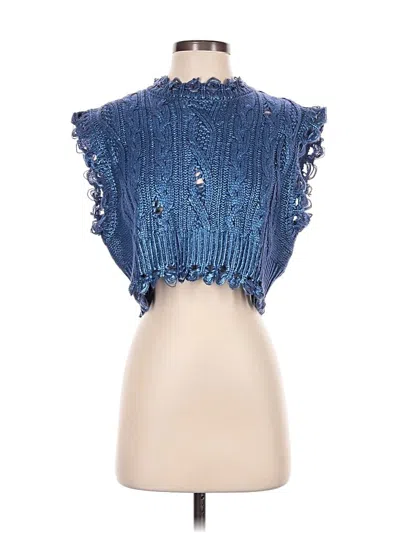 Pre-owned Zara Pullover Sweater In Blue