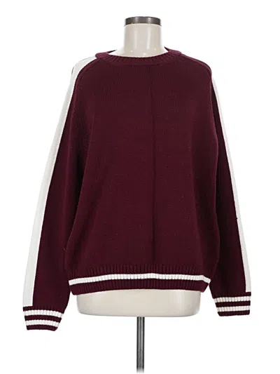 Pre-owned Zara Pullover Sweater In Burgundy