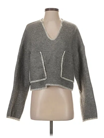 Pre-owned Zara Pullover Sweater In Gray