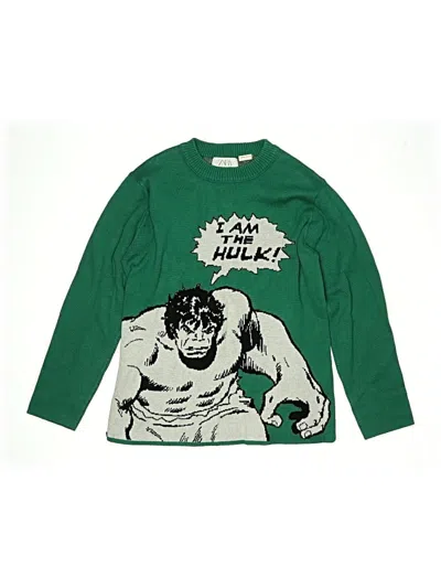 Pre-owned Zara Kids' Pullover Sweater In Green
