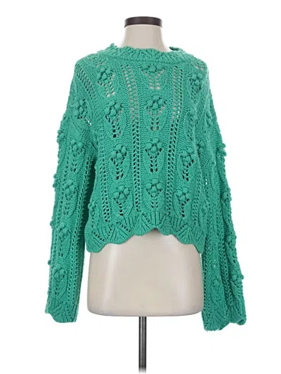 Pre-owned Zara Pullover Sweater In Green