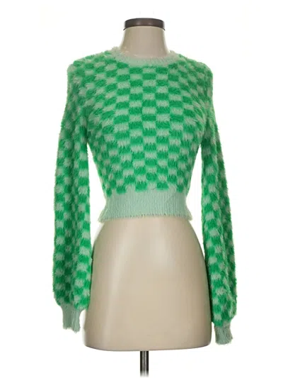 Pre-owned Zara Pullover Sweater In Green