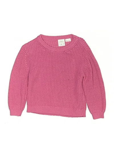 Pre-owned Zara Kids' Pullover Sweater In Pink