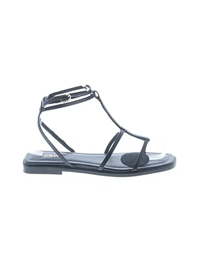 Pre-owned Zara Sandals In Black