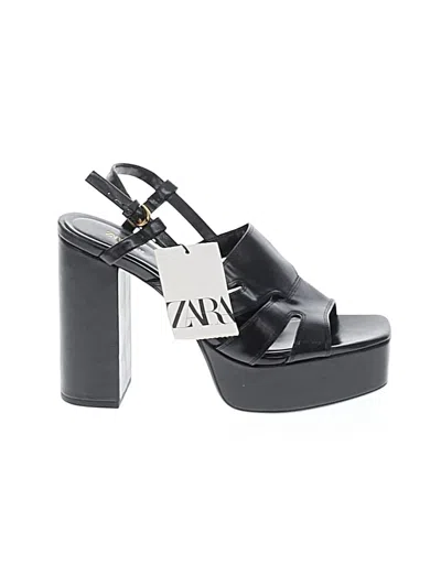 Pre-owned Zara Sandals In Black