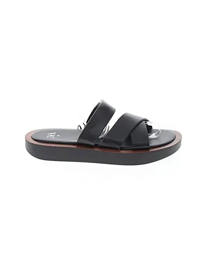 Pre-owned Zara Sandals In Black