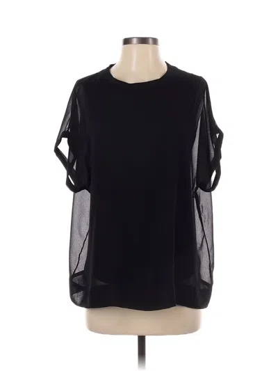 Pre-owned Zara Short Sleeve Blouse In Black