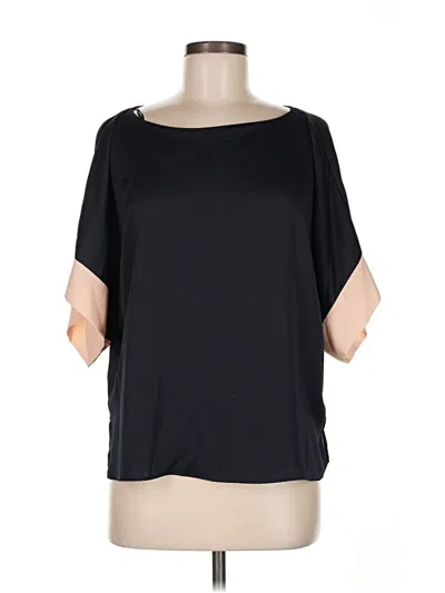 Pre-owned Zara Short Sleeve Blouse In Black