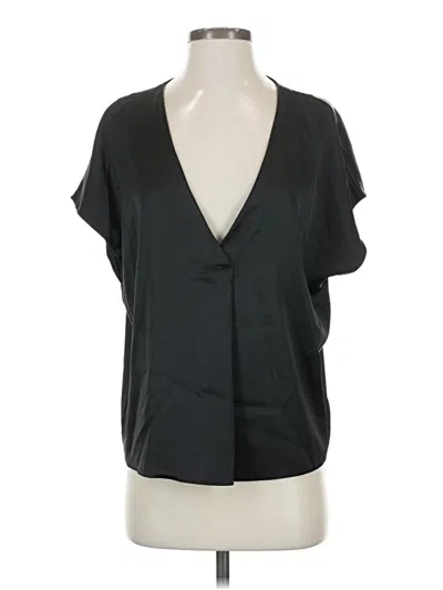 Pre-owned Zara Short Sleeve Blouse In Black