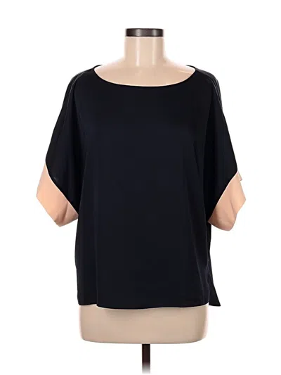 Pre-owned Zara Short Sleeve Blouse In Black