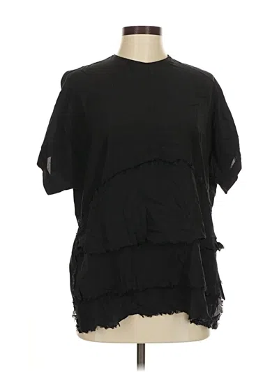 Pre-owned Zara Short Sleeve Blouse In Black