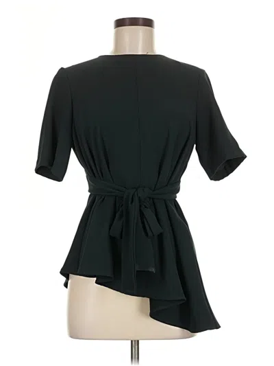 Pre-owned Zara Short Sleeve Blouse In Black
