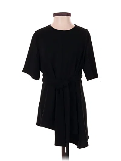 Pre-owned Zara Short Sleeve Blouse In Black