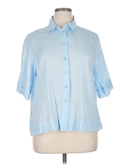 Pre-owned Zara Short Sleeve Blouse In Blue