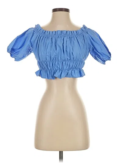 Zara Short Sleeve Blouse In Blue