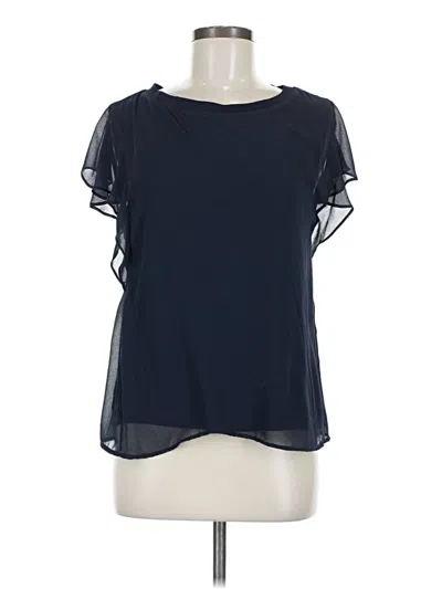 Pre-owned Zara Short Sleeve Blouse In Blue