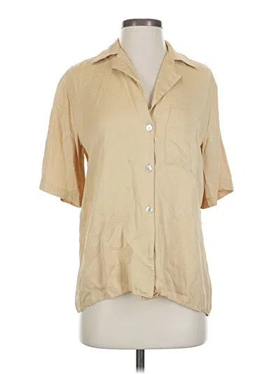 Pre-owned Zara Short Sleeve Blouse In Brown