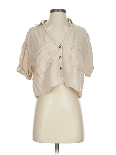 Pre-owned Zara Short Sleeve Blouse In Brown