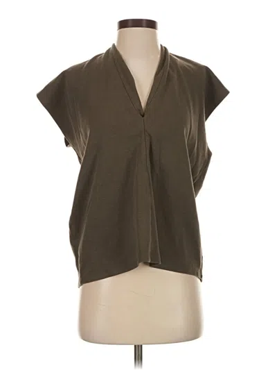 Pre-owned Zara Short Sleeve Blouse In Brown