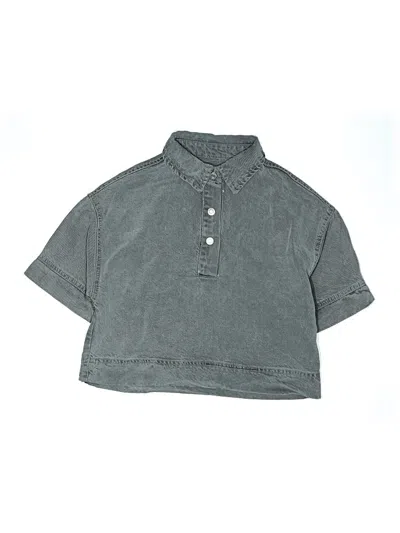 Pre-owned Zara Kids' Short Sleeve Blouse In Gray