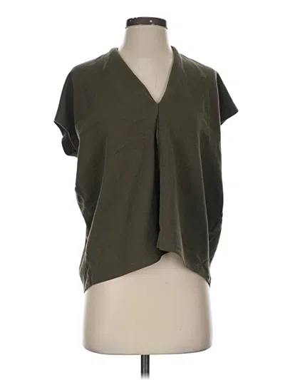 Pre-owned Zara Short Sleeve Blouse In Gray