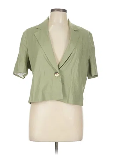 Pre-owned Zara Short Sleeve Blouse In Green