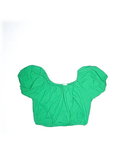 Pre-owned Zara Kids' Short Sleeve Blouse In Green