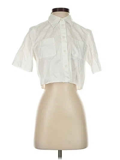 Pre-owned Zara Short Sleeve Blouse In Ivory