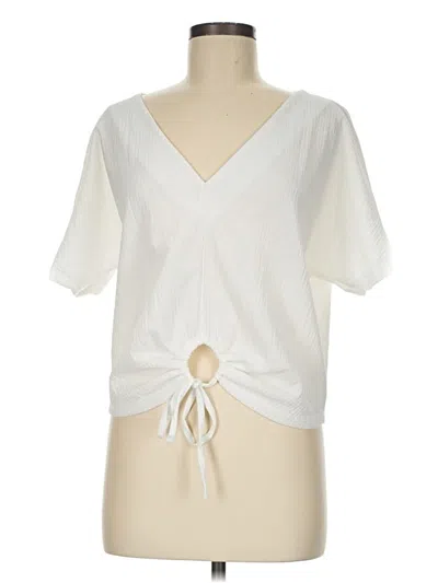 Pre-owned Zara Short Sleeve Blouse In Ivory