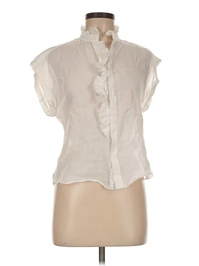 Pre-owned Zara Short Sleeve Blouse In Ivory