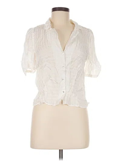 Pre-owned Zara Short Sleeve Blouse In Ivory