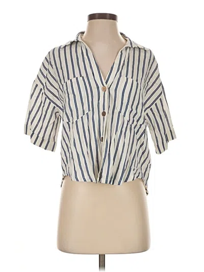 Zara Short Sleeve Blouse In Ivory