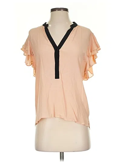 Pre-owned Zara Short Sleeve Blouse In Orange