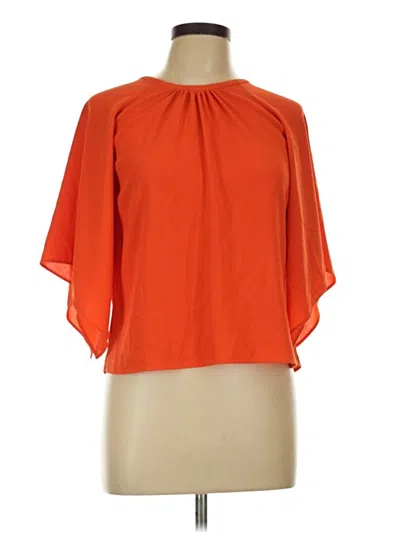 Pre-owned Zara Short Sleeve Blouse In Orange