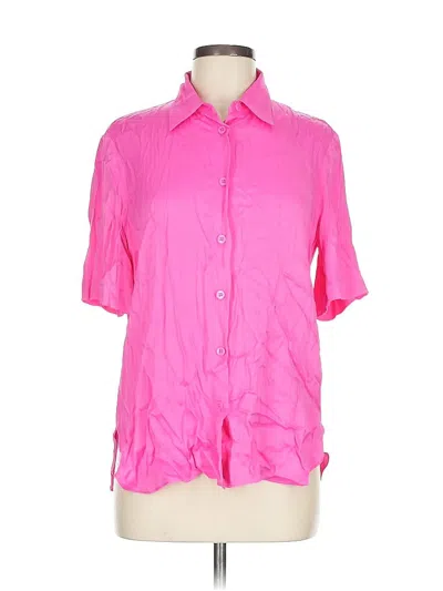 Pre-owned Zara Short Sleeve Blouse In Pink