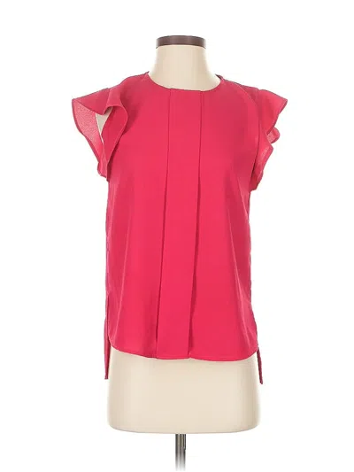 Pre-owned Zara Short Sleeve Blouse In Pink