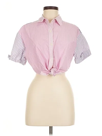 Pre-owned Zara Short Sleeve Blouse In Pink
