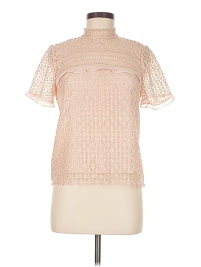 Pre-owned Zara Short Sleeve Blouse In Pink