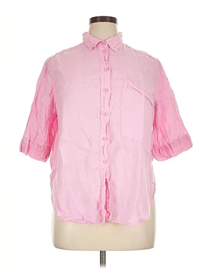 Pre-owned Zara Short Sleeve Blouse In Pink