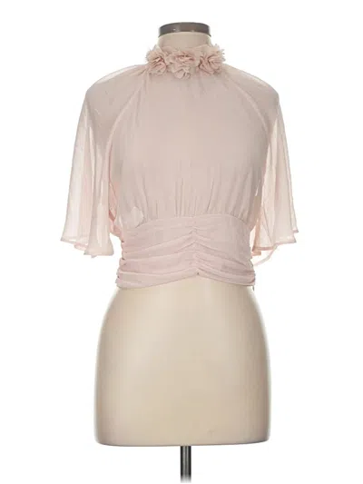 Pre-owned Zara Short Sleeve Blouse In Pink