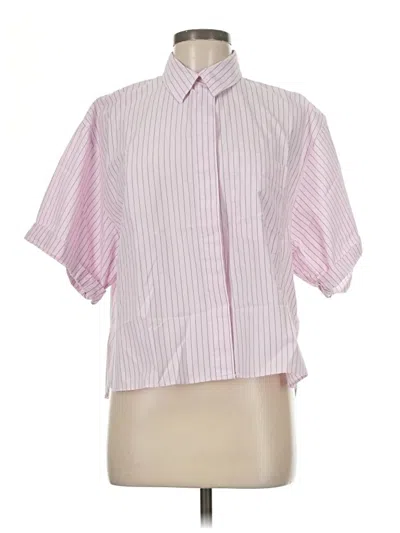 Pre-owned Zara Short Sleeve Blouse In Pink