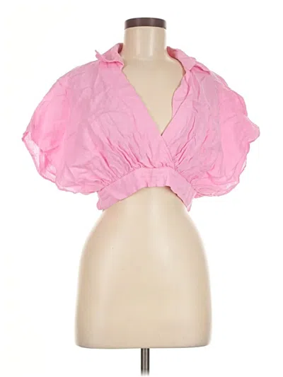 Zara Short Sleeve Blouse In Pink