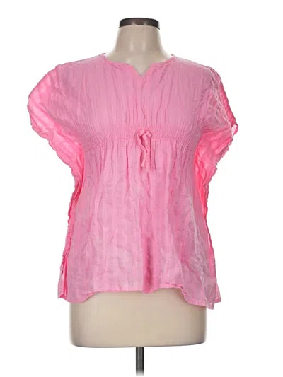 Pre-owned Zara Short Sleeve Blouse In Pink