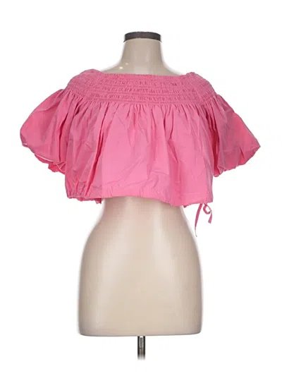 Zara Short Sleeve Blouse In Pink