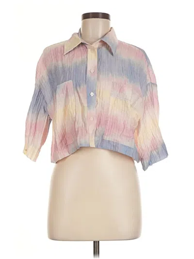Pre-owned Zara Short Sleeve Blouse In Pink