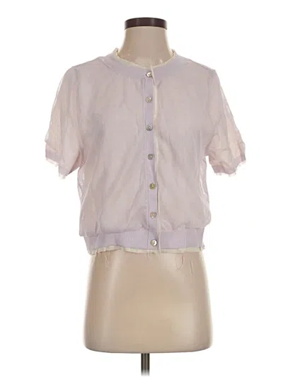 Pre-owned Zara Short Sleeve Blouse In Purple