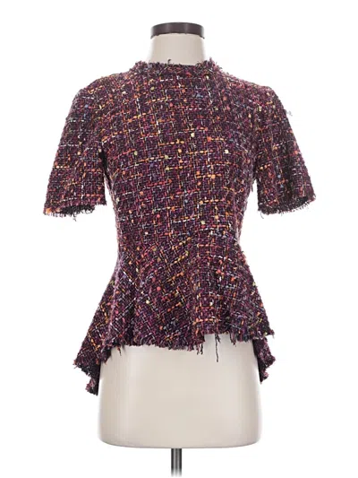 Pre-owned Zara Short Sleeve Blouse In Purple