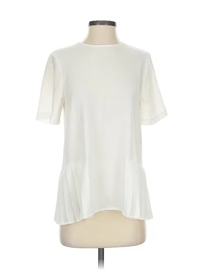 Pre-owned Zara Short Sleeve Blouse In White