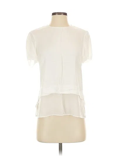 Pre-owned Zara Short Sleeve Blouse In White